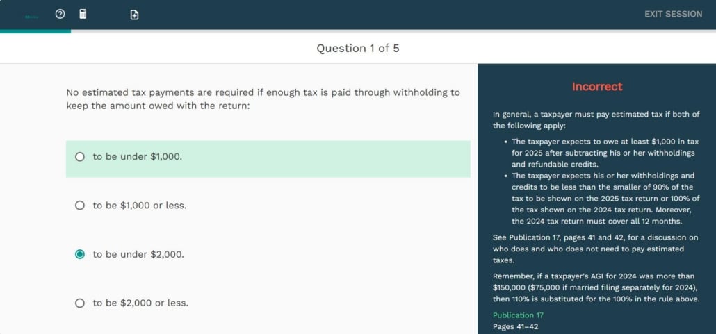 Surgent EA practice question